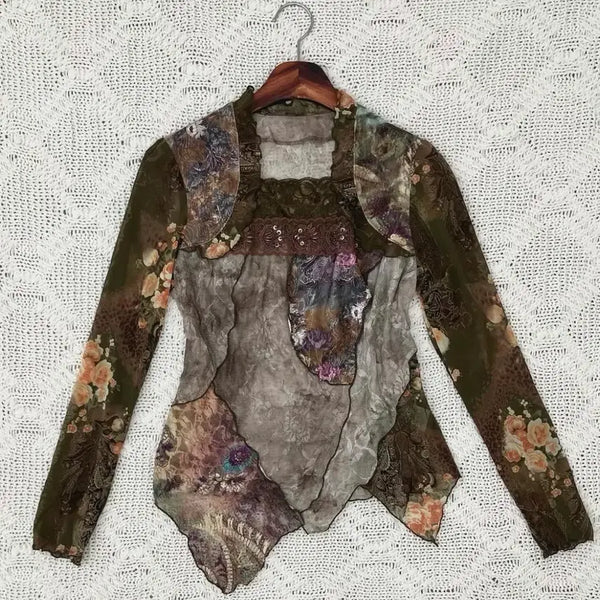 [BUNJANG] Oriental Fairy Vintage Long Sleeve Top Blouse / 오리엔탈 페어리 빈티지 긴소매탑 블라우스