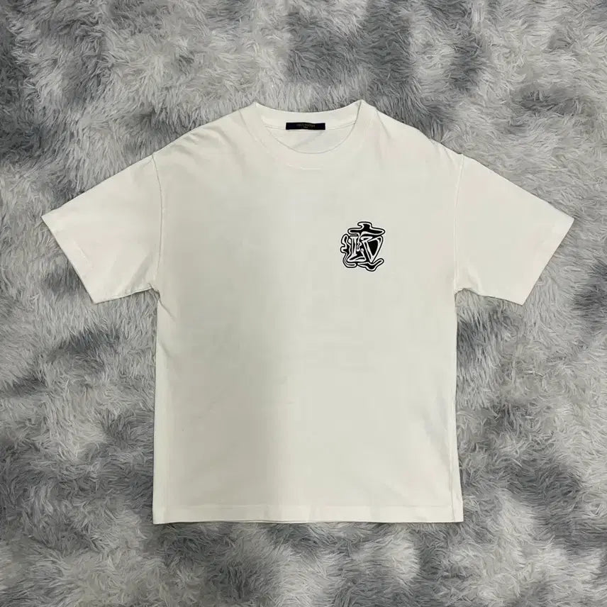 [BUNJANG] Louis Vuitton Virgil Abloh LV Logo Cotton T-Shirt Size S / 루이비통 버질아블로 LV 로고 코튼 반팔 티셔츠 [S]
