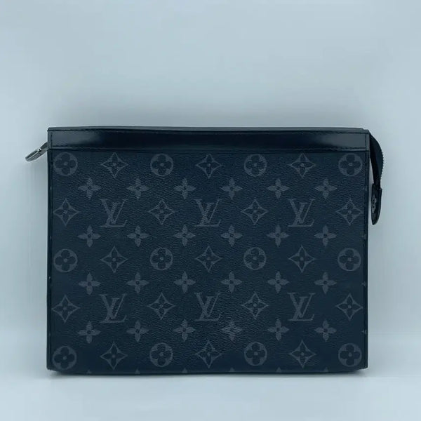 [BUNJANG] Louis Vuitton Monogram Eclipse Pochette Voyage MM Clutch Bag Black / [ 정품 ] 루이비통 이클립스 포쉐트 보야주mm 클러치백 블랙