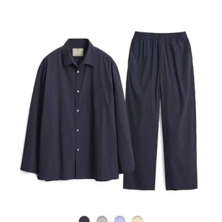 [BUNJANG] Porter Classic Navy Cotton Typewriter Pajama Set / 포터니 네이비 코튼 타입라이터 파자마 세트