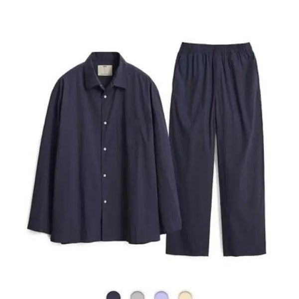[BUNJANG] Porter Classic Navy Cotton Typewriter Pajama Set / 포터니 네이비 코튼 타입라이터 파자마 세트