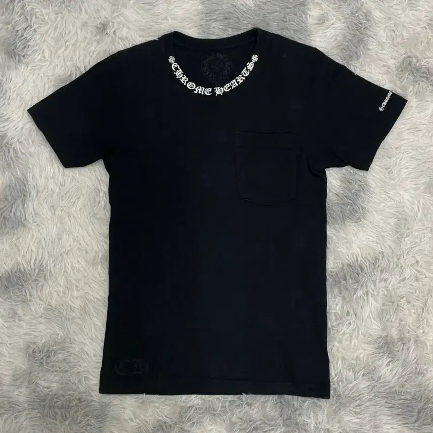 [BUNJANG] Chrome Hearts Short Sleeve Pocket Crew Neck T-Shirt Black / 크롬하츠 숏슬리브 포켓 크루 넥라인 반팔 티셔츠 [95]