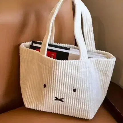 [BUNJANG] Miffy Corduroy Tote Bag Ivory / 미피 코듀로이 토트백 아이보리 새상품