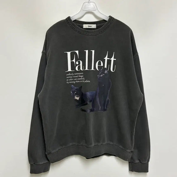 [BUNJANG] Fallett Nero Pigment Sweatshirt Charcoal / [여자-95 (M)]팔렛 듀스 네로 맨투맨 피그먼트 차콜