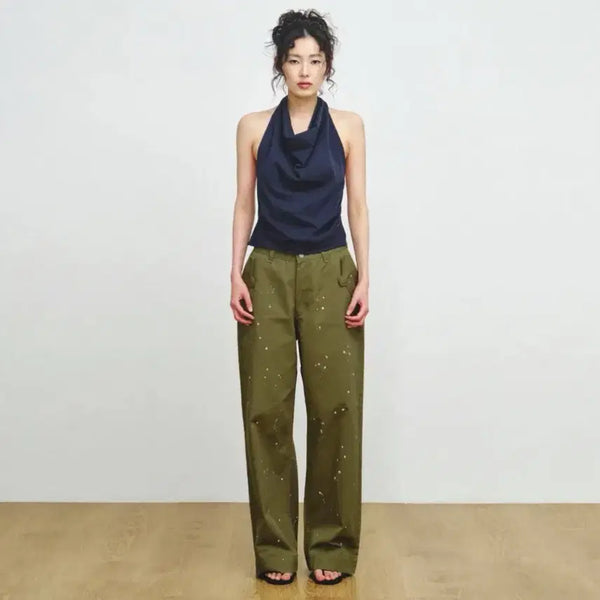 [BUNJANG] Please Project Halter Neck Sleeveless Navy / 플리즈프로젝트 HALTER NECK SLEEVELESS, NAVY