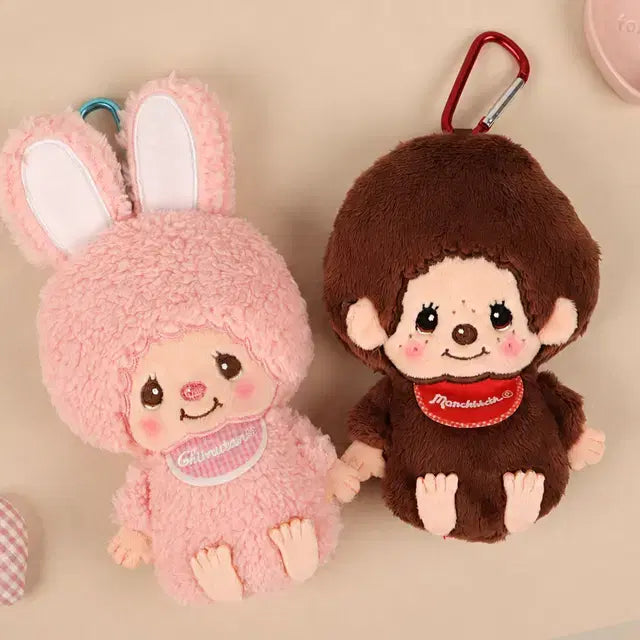 [BUNJANG] Monchhichi Mascot Pouch Keychain / 몬치치 마스코트 인형 파우치 (카라비너 파우치) 키링