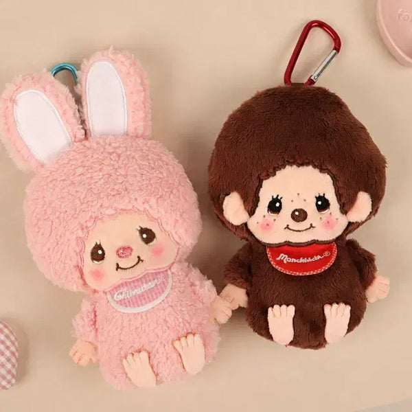 [BUNJANG] Monchhichi Mascot Pouch Keychain / 몬치치 마스코트 인형 파우치 (카라비너 파우치) 키링