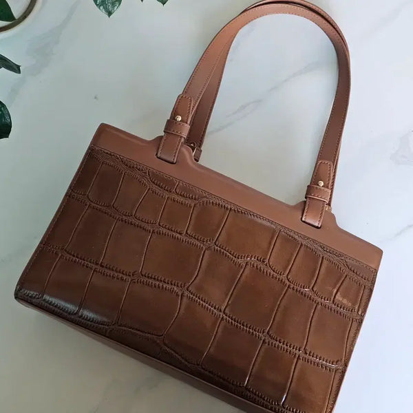 [BUNJANG] Leather Shoulder Bag Brown / 보세 가죽 숄더백 브라운 미사용