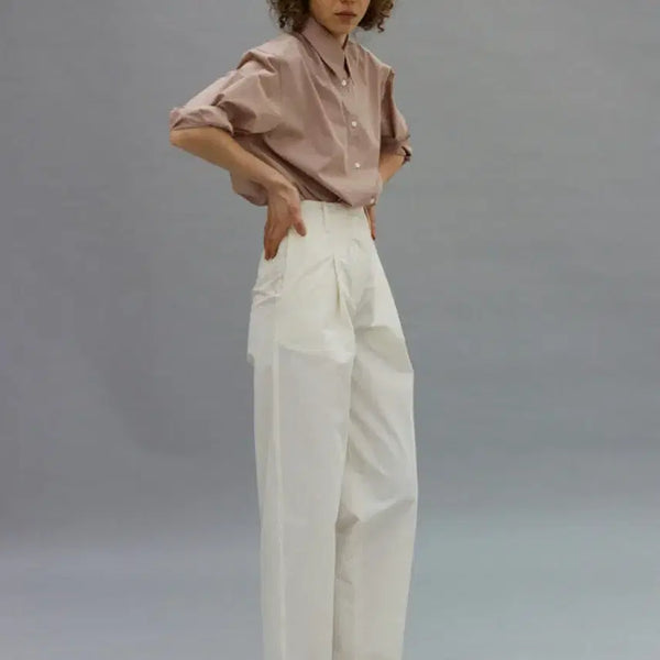 [BUNJANG] Nothing Written Mailo Cotton Pants Ivory / 낫띵리튼 mailo 마일로 코튼 팬츠 S 아이보리 바스락 핀턱 바지 슬랙스
