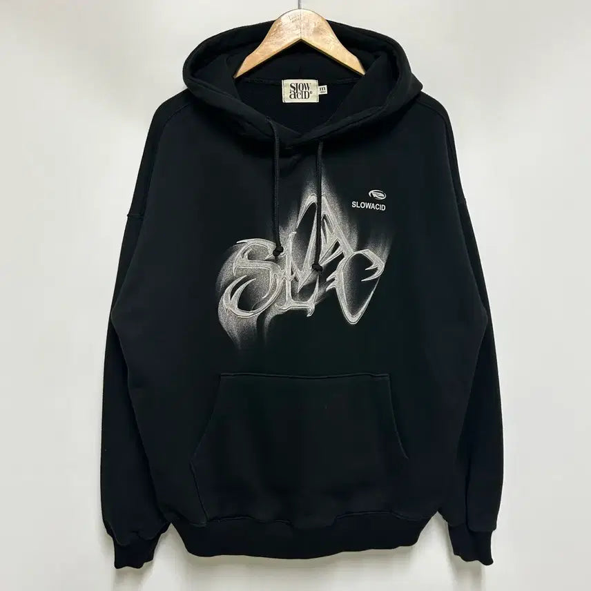 [BUNJANG] SLOWACID Metallic Logo Hoodie (Men's M) / [남자-95~100]슬로우애시드 메탈릭 로고 후드티셔츠