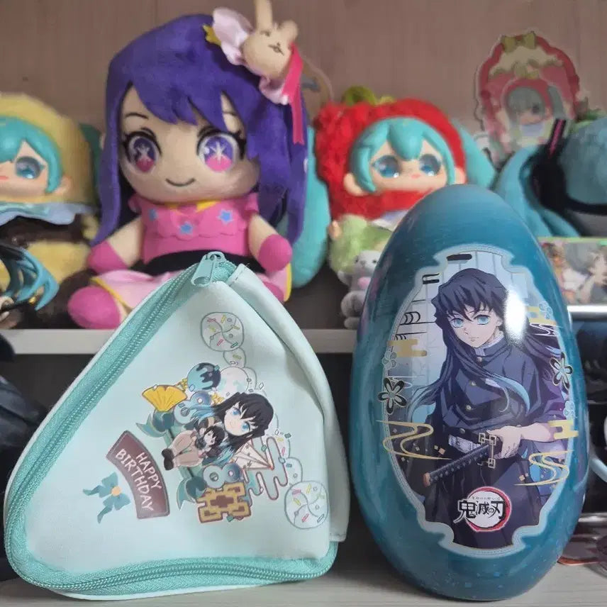 [BUNJANG] Demon Slayer Tokito Muichiro Pouch & Egg Tin Case Set / 귀멸의 칼날 토키토 무이치로 파우치 & 에그 틴케이스