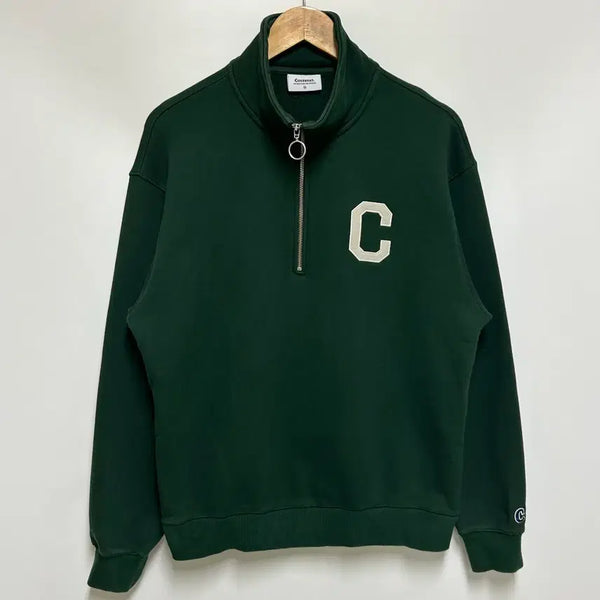 [BUNJANG] Covernat C Logo Half Zip-Up Sweatshirt Green / [남여공용-95]커버낫 C로고 하프 집업 맨투맨