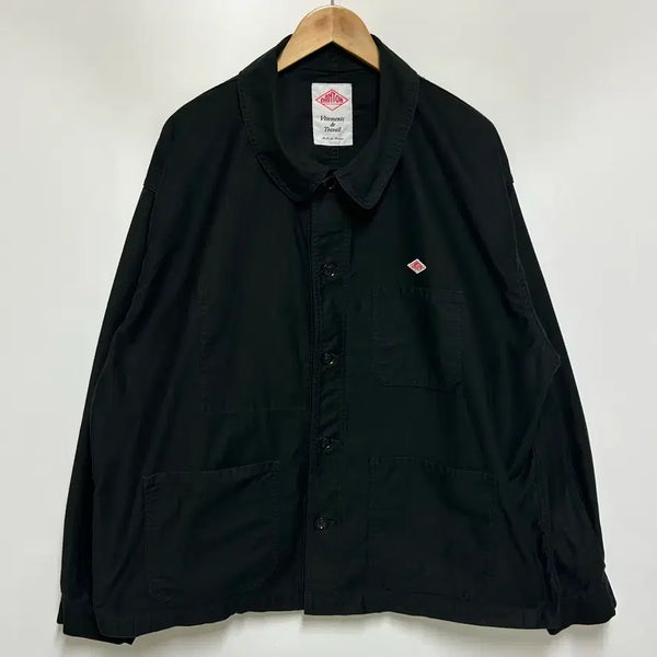 [BUNJANG] DANTON Cotton Moleskin Wide Coverall Jacket (Black) / [남자-110 (44)]DANTON 단톤 코튼몰스킨 와이드 커버올 자켓