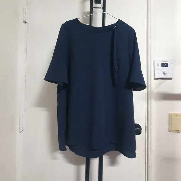 [BUNJANG] Renoma Women's Short-Sleeve Blouse Navy / 레노마 여성66~77 여름 반팔블라우스 네이비