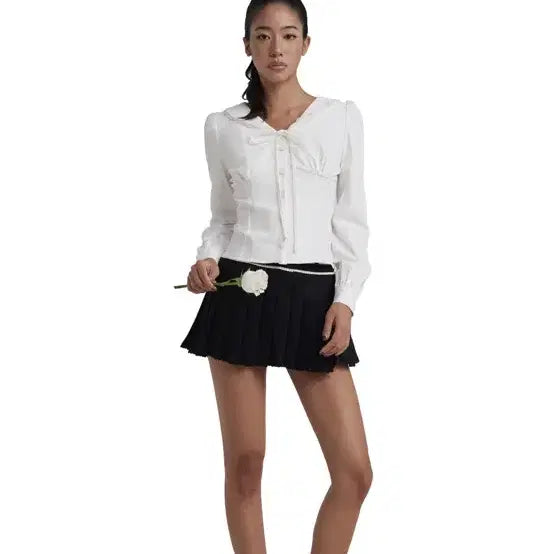 [BUNJANG] Clissier Dreamy Ribbon Blouse White / 클리시어 Dreamy Ribbon Blouse, White