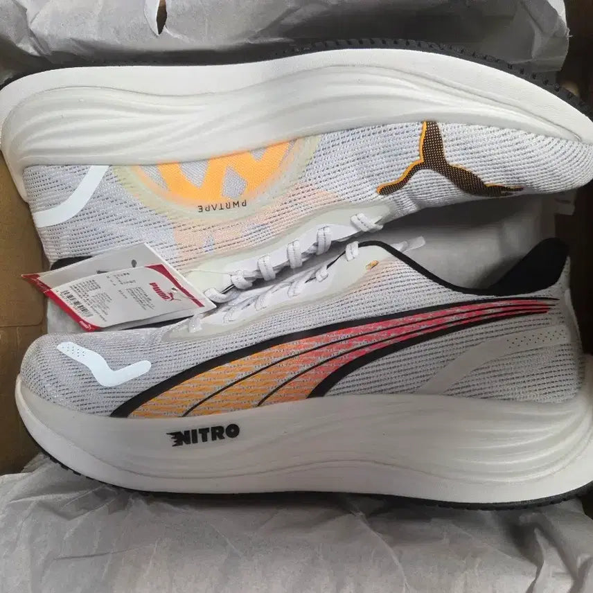 [BUNJANG] Puma Velocity Nitro 3 Running Shoes White/Sunstream 275mm / 푸마 벨로시티 나이트로 3 러닝화 275사이즈 새상품