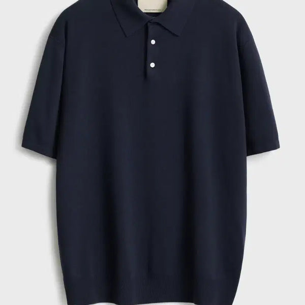 [BUNJANG] Pottery Hard Twist Short Sleeve Comfort Polo Knit Navy / 포터리 하드 트위스트 반팔 컴포트 폴로니트 네이비 2