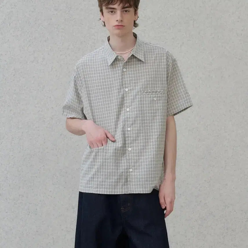 [BUNJANG] Known Loose Half Shirt Khaki / 새상품) 노운 루즈드 반팔 하프 셔츠 카키 1