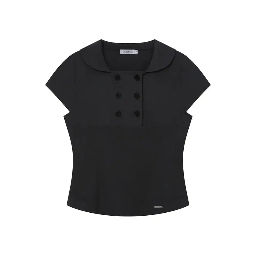 [BUNJANG] Miseki Seoul Double Button Shirt Black Size 2 / 미세키서울 더블 버튼 셔츠 블랙 2사이즈