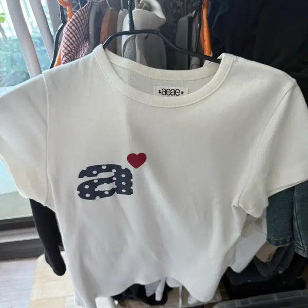 [BUNJANG] AA Basic Short Sleeve T-Shirt - White / 에이이에 반팔티 화이트