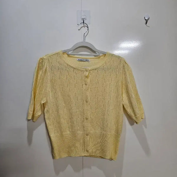 [BUNJANG] MIXXO Yellow Knit Cardigan S / MIXXO 니트가디건