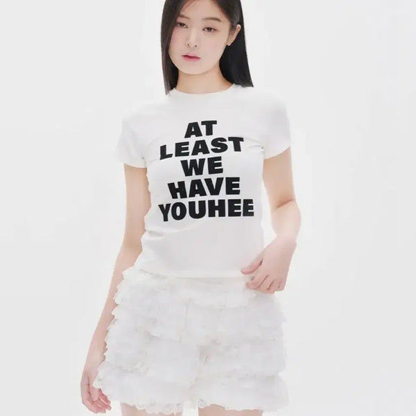[BUNJANG] YOOHEE Lettering T-Shirt White / 유희 LETTERING T-SHIRT WHITE 레터링 티셔츠