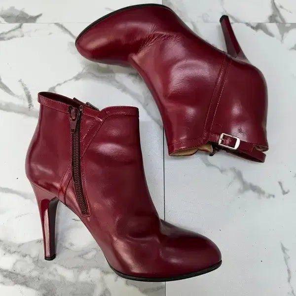 [BUNJANG] Chloé Red Ankle Boots / 끌로에 레드 앵클 부츠