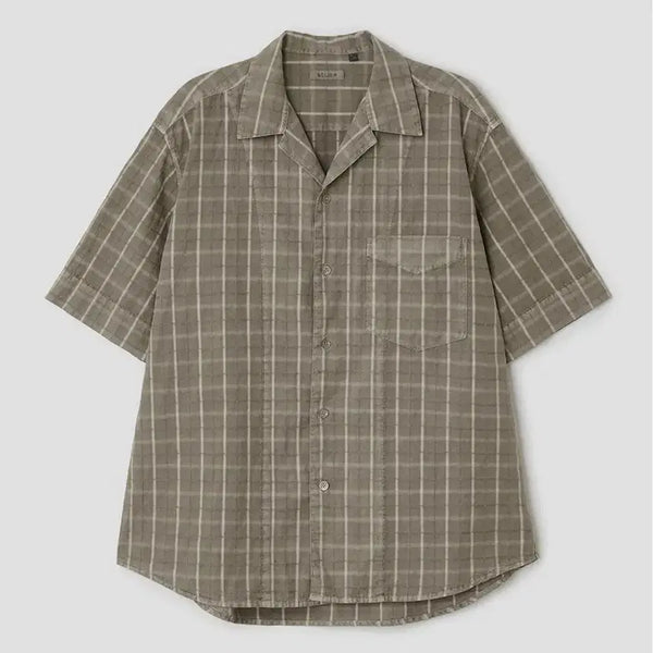 [BUNJANG] Bellier Chicco Short Sleeve Half T-Shirt - Dyed Beige / 새상품) 벨리에 치코 숏 슬리브 하프 반팔 셔츠 다이드 베이지 3
