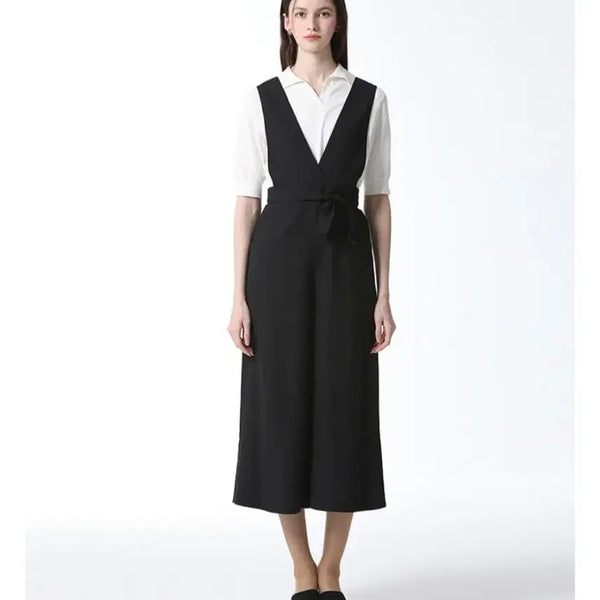 [BUNJANG] Black Jumpsuit with Waist Belt / List 점프수트