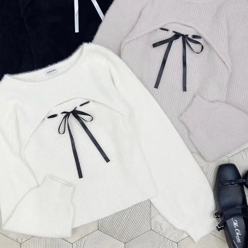 [BUNJANG] INGNI Angora "Jirai Kei" "Suna Kei" Knit Ivory / INGNI 잉그니 앙고라 지뢰계 스나계 니트 아이보리