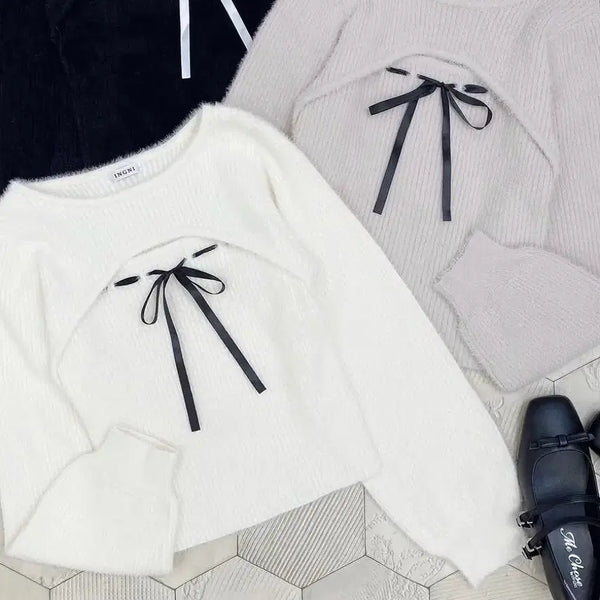 [BUNJANG] INGNI Angora "Jirai Kei" "Suna Kei" Knit Ivory / INGNI 잉그니 앙고라 지뢰계 스나계 니트 아이보리