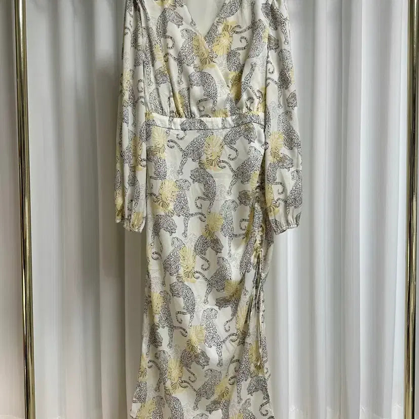 [BUNJANG] Yellow Dye Wrap Long Dress / (새상품_수입) 옐로우 나염 랩 롱원피스