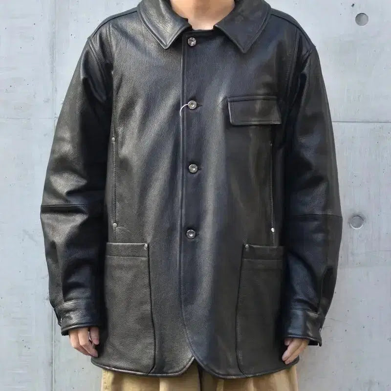 [BUNJANG] CCU 25ss Goat Leather Work Jacket / [2] CCU 레더 워크 자켓