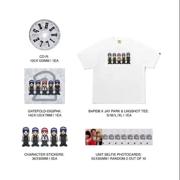 [BUNJANG] Longshot Bape T-Shirt Full Set S / 롱샷 베이프 티셔츠 풀셋 S