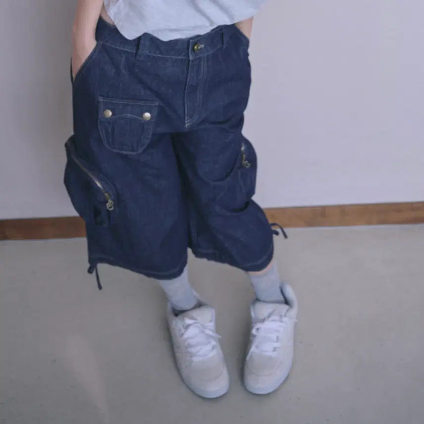 [BUNJANG] Hug Your Skin Washed Bermuda Cargo Pants Denim M / 허그유어스킨 워시드 버뮤다 카고팬츠 데님 M