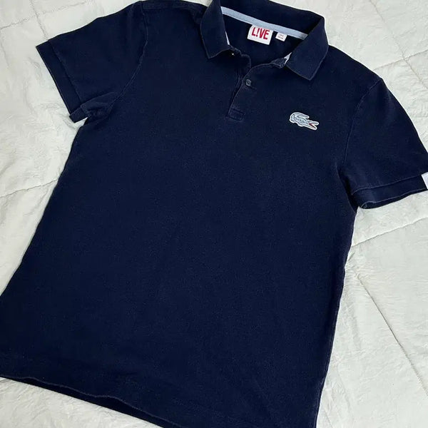 [BUNJANG] Lacoste Navy Medium Logo Pique Polo T-Shirt Small / 라코스테 반팔 피케 카라티 네이비 스몰