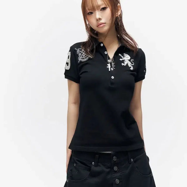 [BUNJANG] TEAM SCHISM Juyoung Collaboration Polo Shirt Black / 스키즘 인듀싱 주영 콜라보 TEAM SCHISM POLO SHIRT BLACK
