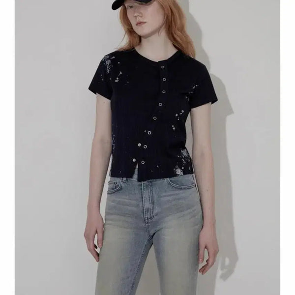 [BUNJANG] Salty Pebble Printing Top / SALTY PEBBLE 솔티페블 프린팅 탑