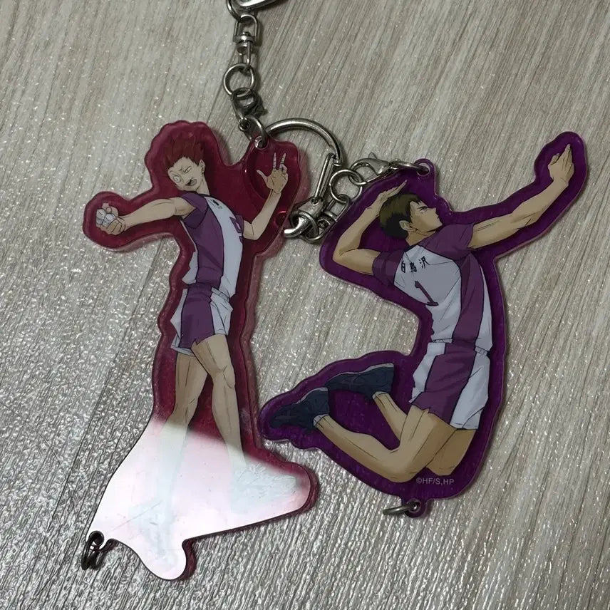[BUNJANG] Haikyu!! Connecting Acrylic Charm Keychains - Ushijima & Tendou Bundle Set / 하이큐 연결 아크릴참 키링 일괄 우시지마 텐도