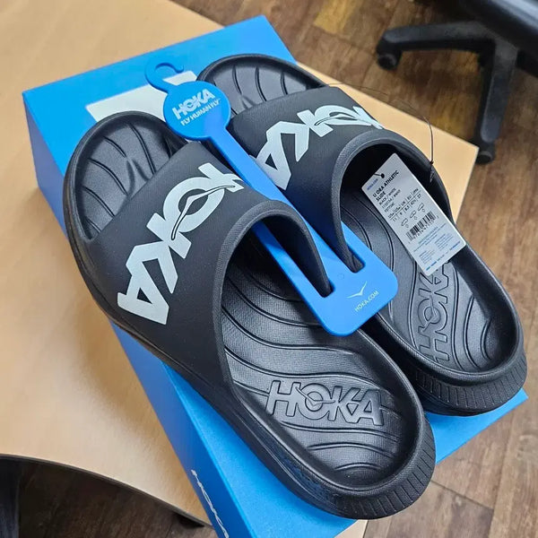 [BUNJANG] Hoka One One Ora Athletic Slide Black White (270mm) New / 호카 오라 애슬레틱 슬라이드 블랙 화이트 270mm 새상품 슬리퍼