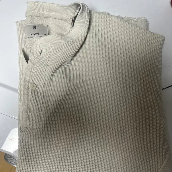 [BUNJANG] Heist Original Henly Neck Short Sleeve T-Shirt Ivory Size 0 / 헤이스트 오리지널 헨리넥 아이보리 0사이즈