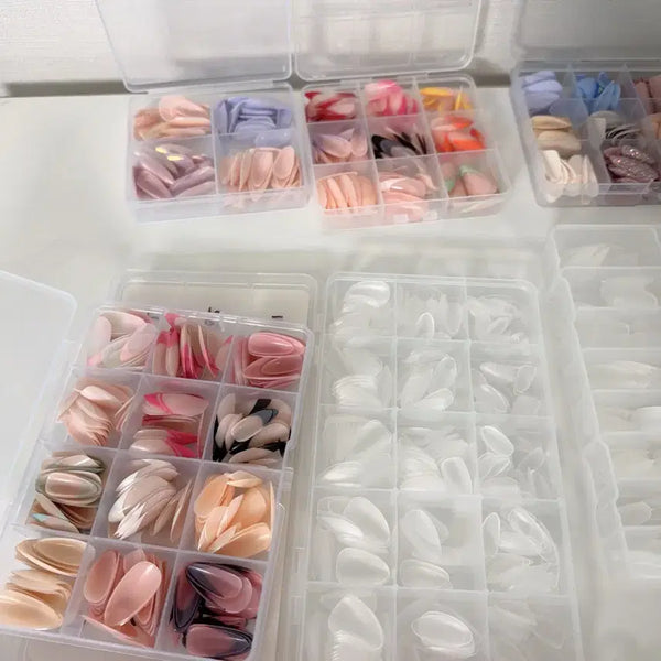 [BUNJANG] Artificial Nail Tips Set - Assorted Designs & Shapes / 인조 손톱 세트 네일팁 셀프네일 재료 일괄