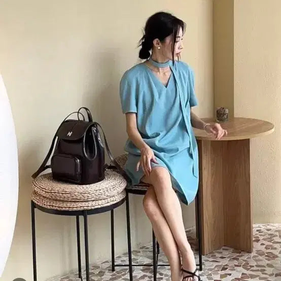 [BUNJANG] Nokseop Modern Mini Dress Mint / (실착용 3회 미만)녹섭 모던 미니 드레스 민트 mini dress