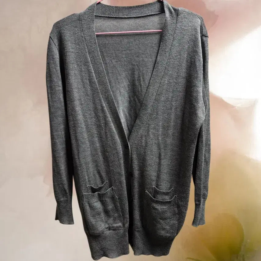 [BUNJANG] Vintage Grey Oversized Cardigan / 빈티지 그레이 오버핏 가디건