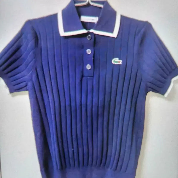 [BUNJANG] Lacoste Short Sleeve Polo Knit Navy / 라코스테 반팔 카라 니트