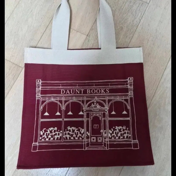 [BUNJANG] DENT BOOKS Burgundy Canvas Eco Bag 39x35x12cm / 영국 던트북스 에코백 버건디 39x35x12cm