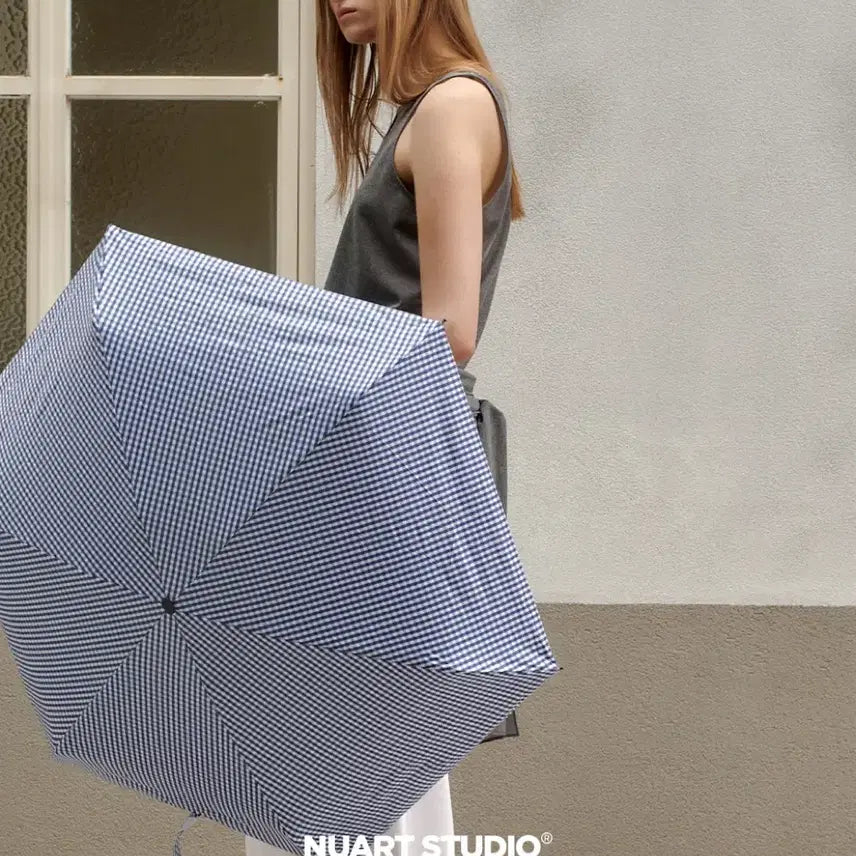 [BUNJANG] Nuart Studio OYW Glow 5-Section Manual Umbrella - Check Black / (무료배송*미개봉) 뉴아트 스튜디오 OYW 글로우 5단 수동 우양산 체크블랙