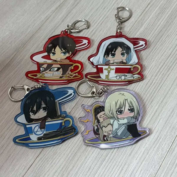 [BUNJANG] Attack on Titan Acrylic Keychain Bundle / 진격의거인 컵 아크릴 키링 일괄 (배송비포함)