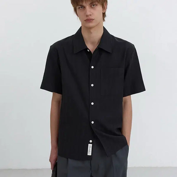 [BUNJANG] Dunst Jacquard Half Shirt Black L / 던스트 / 자카드 하프 셔츠 블랙 / L