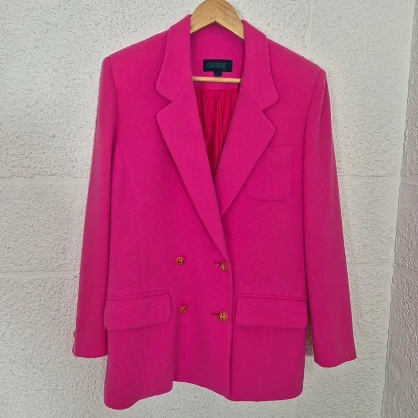 [BUNJANG] Micmac Pink Double Button Vintage Jacket / 올드빈티지 micmac 핑크 더블 버튼 자켓